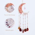 thumbnail image 2 of Atrapasueños de ágata y luna con cristal de 7 chakras, atrapasueños con piedras preciosas, color natural, ágata, para colgar en la pared de la habitación (naranja), 2 of 5
