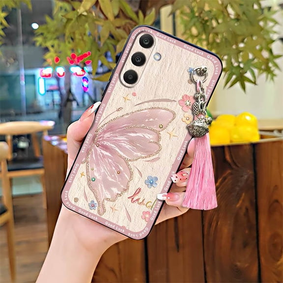 LYM-Phone Case For Samsung Galaxy A16 5G/SM-166P/E, Tassel Fashion Design Graffiti Bell Dirt-resistant Silicone Phone Pouch Waterproof Shockproof Full wrap Cute TPU Cartoon Soft case