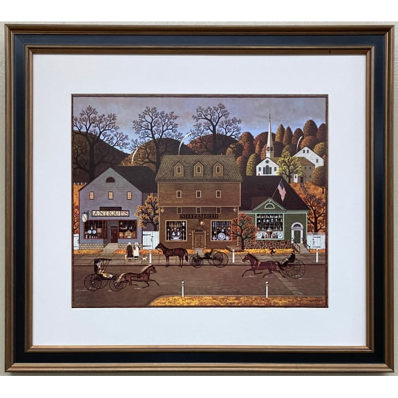 Charles Wysocki "Valley Farm Street" New CUSTOM FRAMED Art Americana Generic