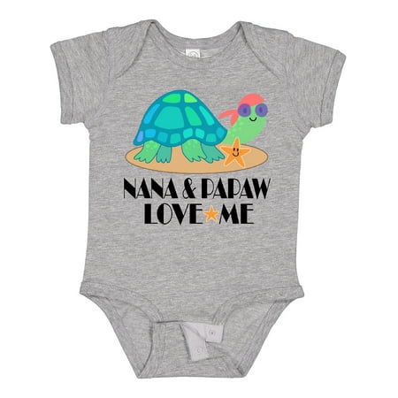 

Inktastic Nana and Papaw Love Me Grandchild Turtle Gift Baby Boy or Baby Girl Bodysuit