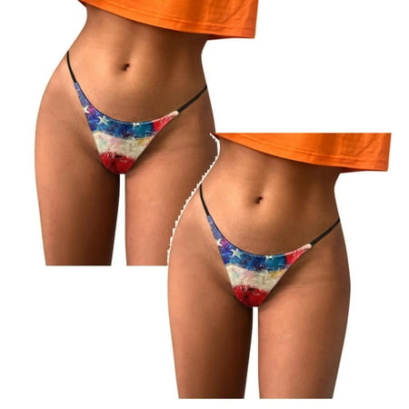 

Womens Underwear Brief Underpants Comfort Low Rise Soft T Back Panties2PC