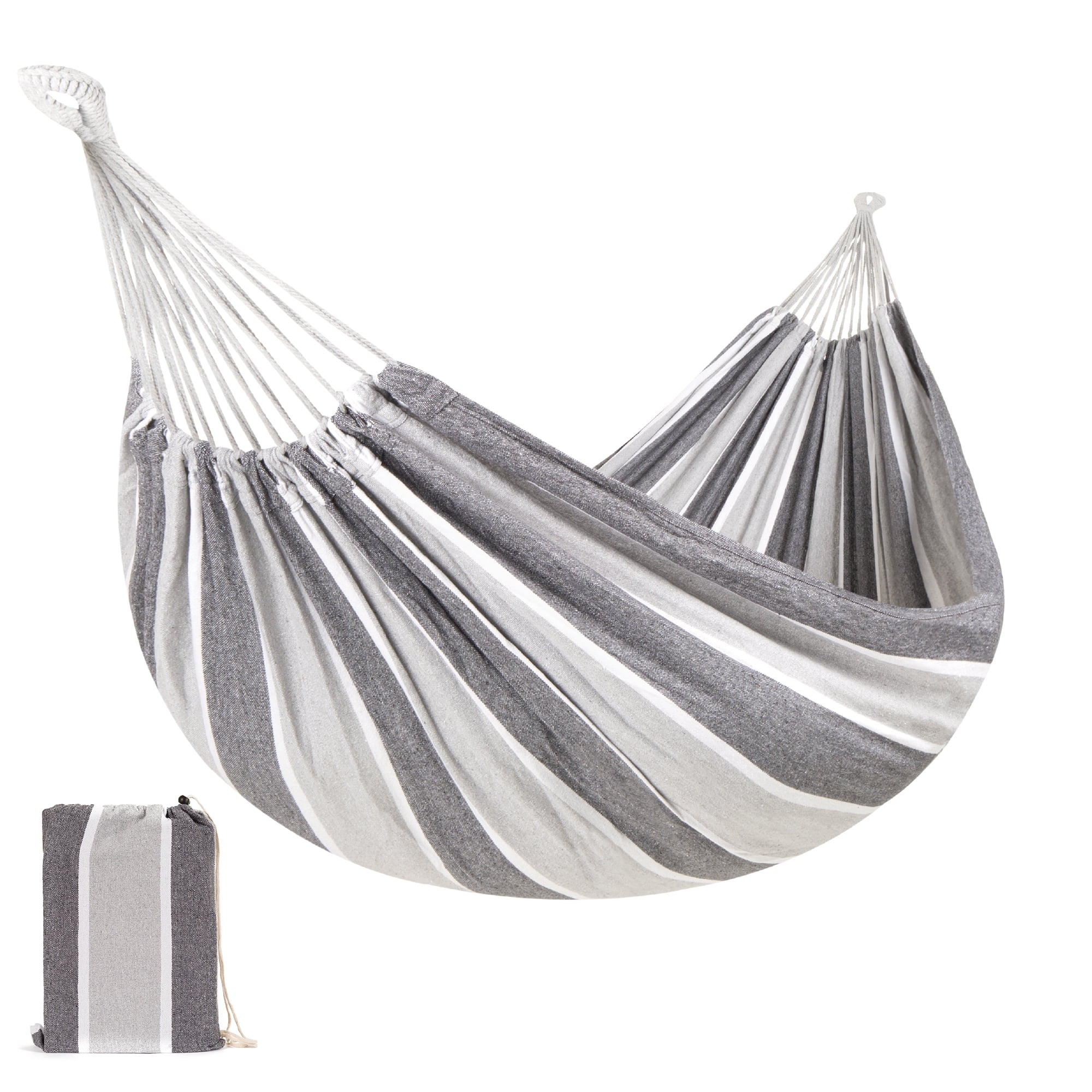 Best Choice Products 2-Person Brazilian-Style Cotton Double Hammock Bed w/ Portable Carrying Bag Steel