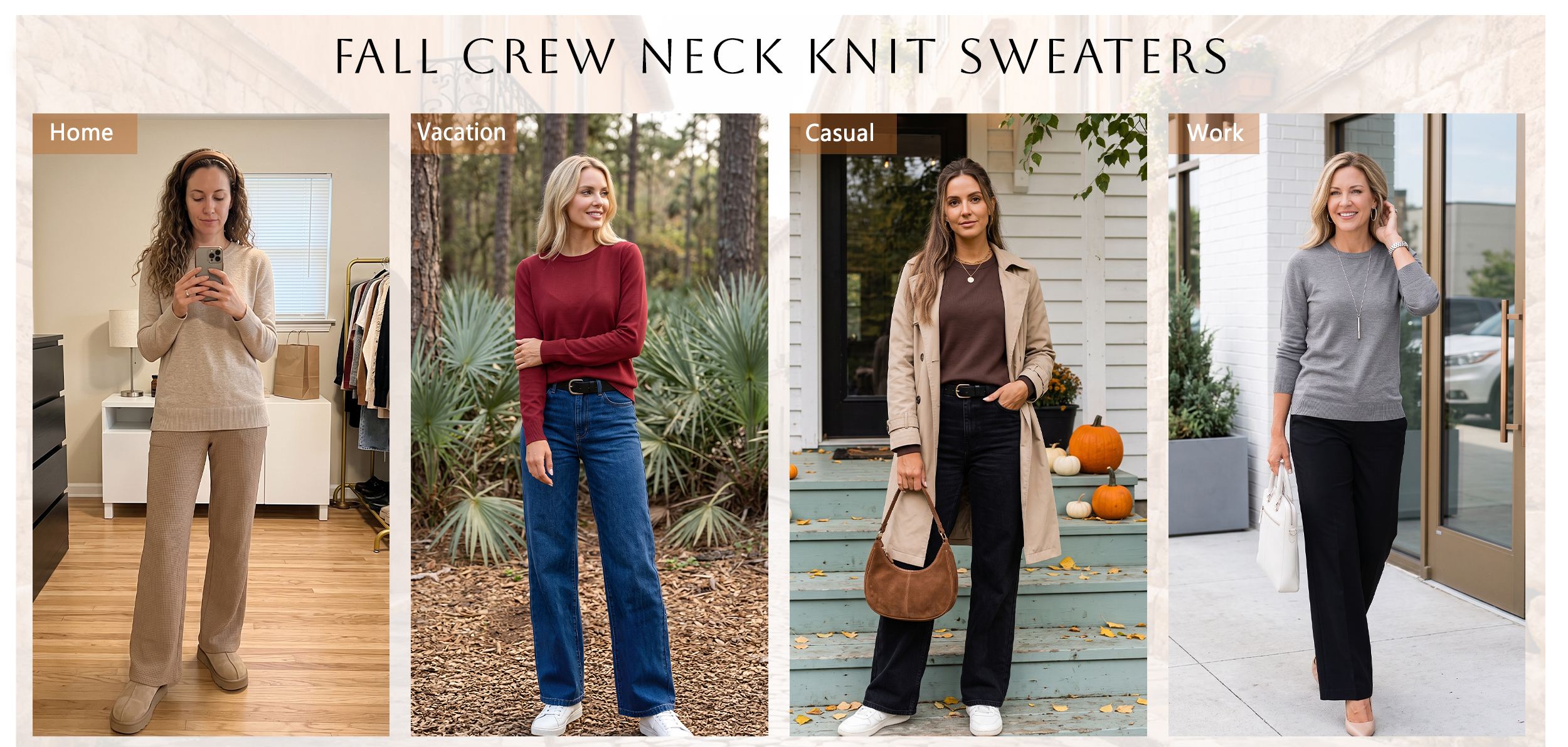 Fantaslook Women's Crew Neck Knit Pullover Sweater photo 7