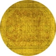 thumbnail image 1 of Ahgly Company Machine Washable Indoor Round Persian Yellow Traditional Area Rugs, 8' Round, 1 of 4