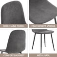 thumbnail image 4 of Dining Chairs Set of 6, Side Dining Room Chairs, Kitchen Chairs with Cushioned Seat, High Back & Metal Feet, Chairs for Dining Room, Kitchen, Living Room, Dark Gray, 4 of 7