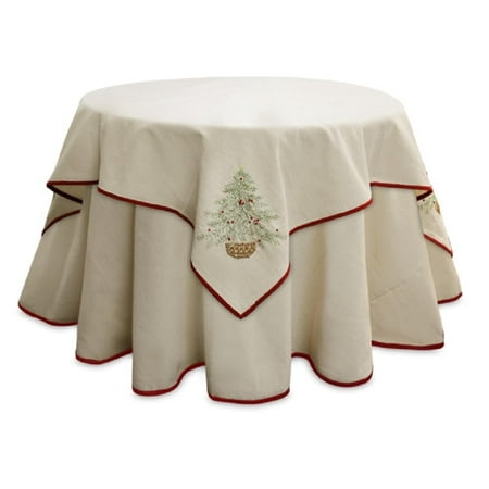 UPC 257554023911 product image for Pack of 2 Elegant Beige Linen Look Table Toppers with Green & Red Festive Christ | upcitemdb.com
