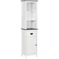 thumbnail image 1 of kleankin Tall Bathroom Storage Cabinet w/ Drawer Freestanding Linen Cabinet, 1 of 10