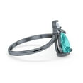thumbnail image 3 of Pear Midi V Ring Wedding Ring Black Tone, Simulated CZ 925 Sterling Silver Size 9, 3 of 5