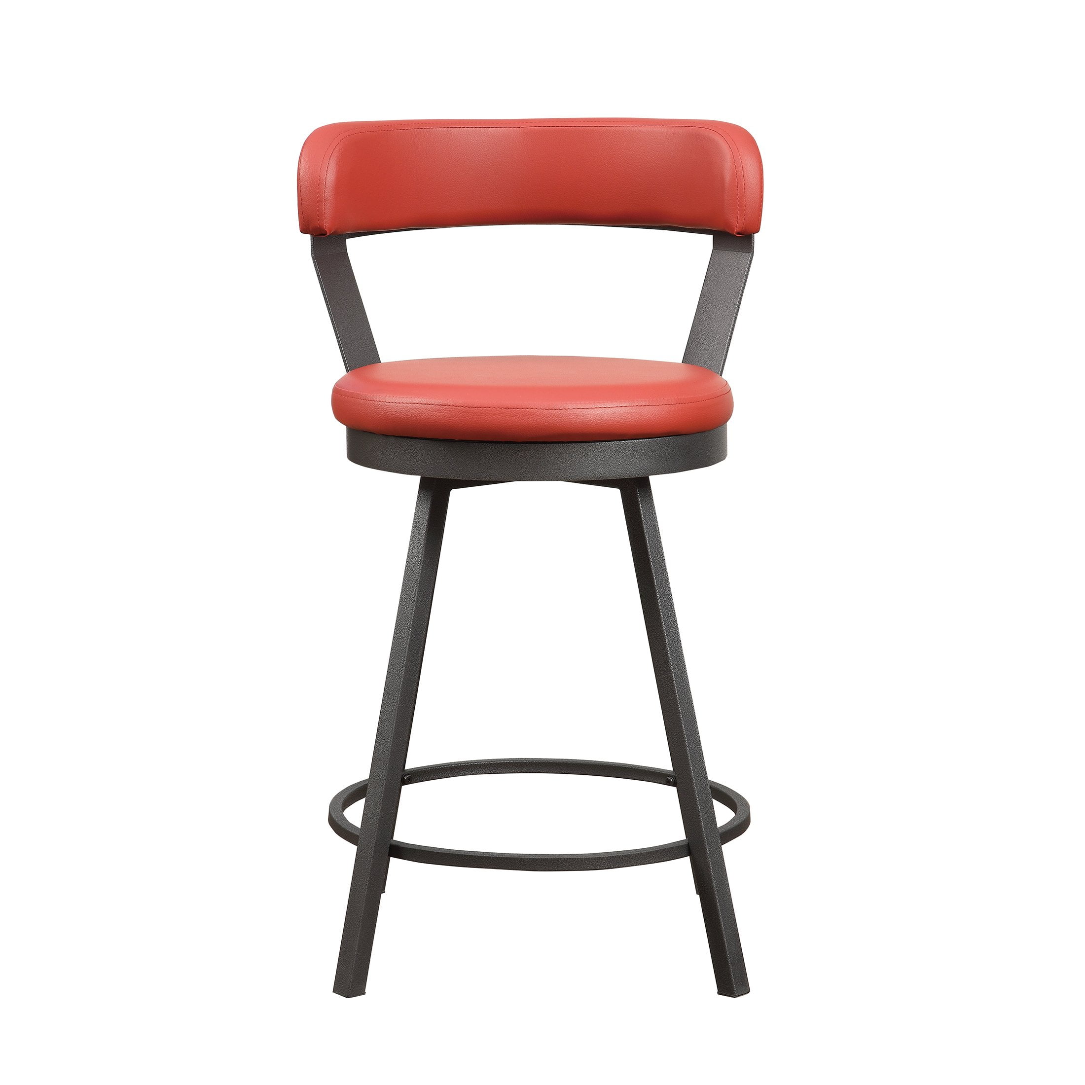 OakvillePark Belmar Swivel Counter Height Barstool (Set of 2), Red