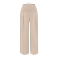 thumbnail image 5 of JIAYUE Women's Pants Ankle Length Wide Leg High Waist Palazzo Summer Flowy Beach Trousers With Pockets Trendy Bottoms For Women, 5 of 6