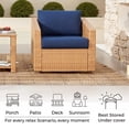 thumbnail image 6 of CHITA 2-Piece Outdoor Swivel Light Brown Wicker Chair with Cushion, Blue, 6 of 8