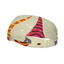 Lsque Christmas Card With Gnomes Pattern Sweatbands Sports Headband for Men & Women - Moisture Wicking Athletic Cotton Terry Cloth Sweatband for Tennis, Basketball, Running