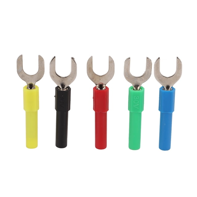 Connecteur de Fil de Type U, Matériau en Cuivre Rouge Connecteurs de Fil de Bêche de Fourche de 8 Mm / 0,3 Po Queue pour Multimètre pour Applications Électroniques