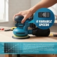 thumbnail image 5 of 5 Inch Cordless Random Orbital Sander for  18V Battery with Dust Collector, 6 Variable Speeds Electric Palm Sander, 5 of 6