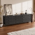 thumbnail image 5 of Amadwell 70 Inch Dresser with 12 Fabric Drawers, TV Stand for 65, 75, 80 Inch TV, Long Dresser for Bedroom, Entertainment Center for Living Room, Chest of Drawers & Storage, Black, 5 of 10