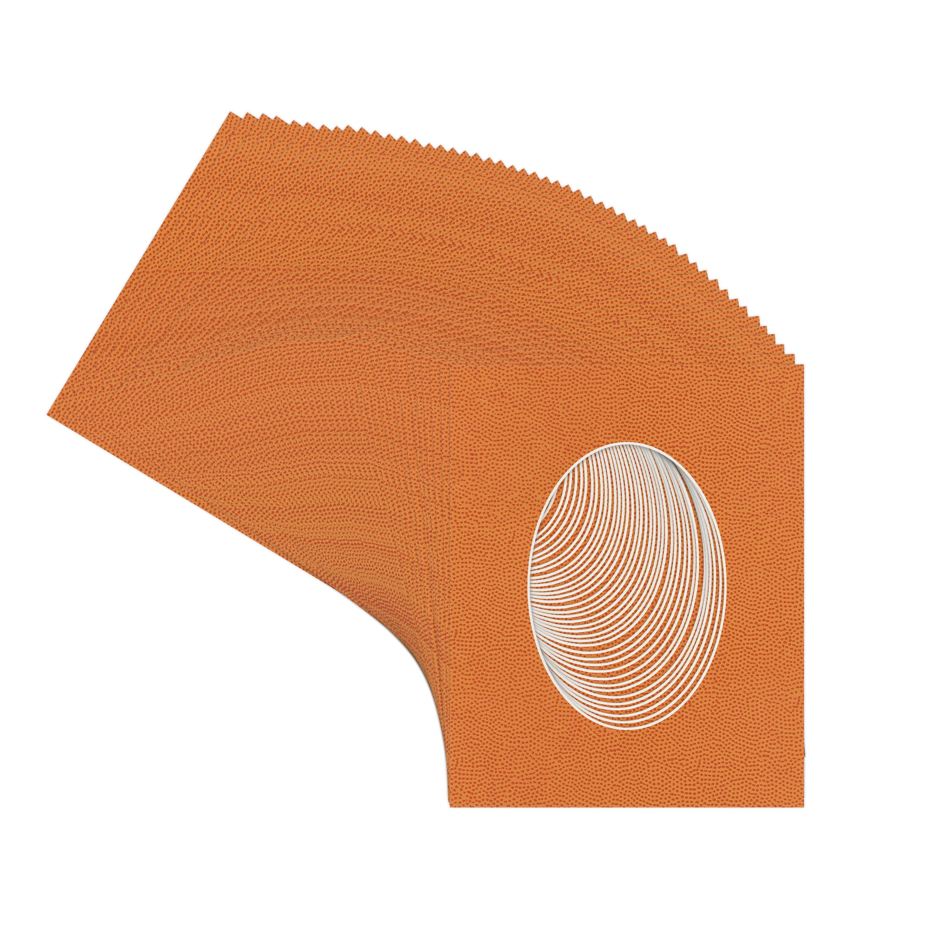 Basketball Texture Picture Frame Mat for 18x24 Frames - Oval Opening for 13x19 Photos - 50 Mats