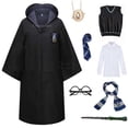 thumbnail image 2 of Uniforme escolar mágico para niños y adultos, disfraz de Slytherin, Ravenclaw, túnica, capa, suéter, bufanda, corbata, varita, disfraz de Halloween, 2 of 4