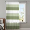 thumbnail image 4 of Sage Green White Striped Sheer Curtains 54 Inches Long, Farmhouse Stripes Light Filering Curtains, Breathable Simi Curtain Privacy Drapes for Kitchen Bathroom Nursery Small Window Treatment, 4 of 9