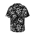 thumbnail image 2 of Vsdgher Hand Drawn Snake Print Men's Wrinkle Free Untucked Cuban Shirt Business Casual Button Down Shirts Short Sleeve Shirt, 2 of 7