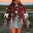 thumbnail image 2 of Makaor Womens Hoodies Pullover Christmas Plus Size Tunic Sweatshirt Long Sleeve Tops Graphic with Bow Oversized Clothes, 2 of 5