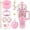 A1-Pink, variant on CozyNestFinds Bling Accessories for Stanley Cup 40oz & 30oz Tumbler including Silicone Cute Bow Straw Topper Cover, Silicone Boot for Stanley Cup,Leather Water Bottle Handle Strap, Charms