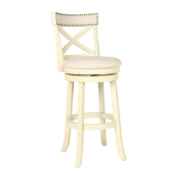 New Classic Furniture York Tabouret de Bar Pivotant en Tissu, 29 Pouces, Beige Crème