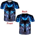 thumbnail image 6 of AYYUFE Unisex Vivid 3D Wolf Printed Short Sleeve T-shirt Round Neck Plus Size Tee Top - Black - M, 6 of 7