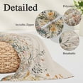thumbnail image 6 of Vintage Botanical King Size Pillow Cover, Pillowcase Protectors with Zipper, Breathable Decorative Throw Pillow Case Cover, Spring Floral Summer Botanical Rustic Pillow Shams for Couch Sofa 20x36Inch, 6 of 8