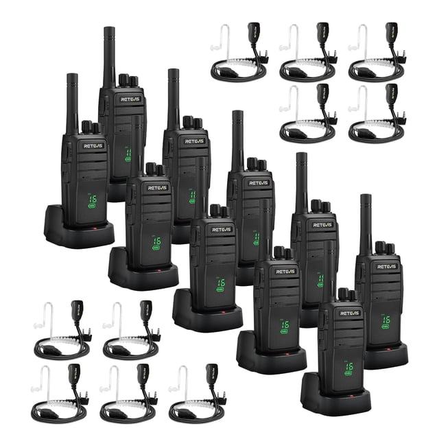 Walkie Talkies Retevis RT21H de largo alcance, paquete de 10 para adultos