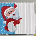 thumbnail image 1 of Cortina de ducha de Navidad con ganchos, cortina de baño de tela impermeable, decoración de baño de Navidad Feliz Sencillez, 1 of 5