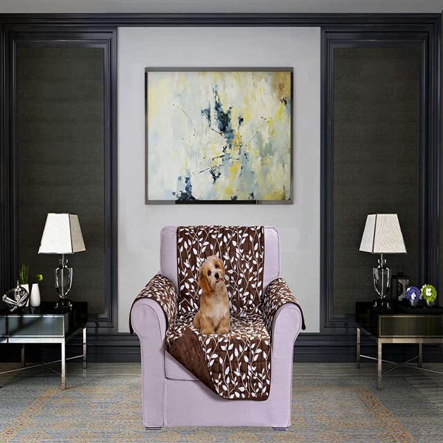 CHOK 2024 Housse de Sofa Réversible Résistante à l'Eau Protège-Meubles Housses de Canapé pour Animaux Smart Leaf Sofa Surdimensionné Noir