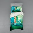 thumbnail image 1 of Ambesonne Ocean Bedding Set 3 Pcs, Mermaid Tail Waves Sea, Twin, Blue Green, 1 of 3