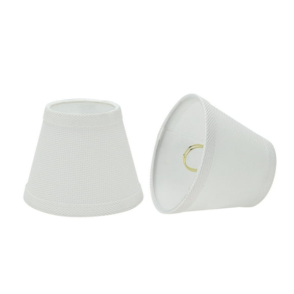 Aspen Creative 32066-2 Small Hardback Empire Shape Chandelier Clip-On Lamp Shade Set (2 Pack), Transitional Design in White, 5" bottom width (3" x 5" x 4")