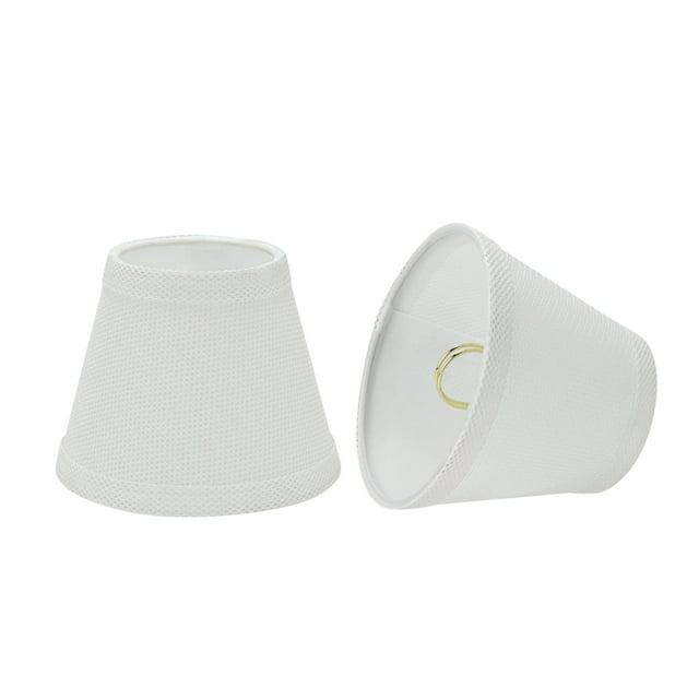 Aspen Creative 32066-2 Small Hardback Empire Shape Chandelier Clip-On Lamp Shade Set (2 Pack), Transitional Design in White, 5" bottom width (3" x 5" x 4")