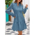 thumbnail image 3 of Vestido PRETTYGARDEN para mujer, primavera 2025, manga larga, cuello en V, 3 of 9