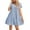 Blue, variant on Summer Women V Neck Flowy Babydoll Dresses Short Sleeve Swing Shift Loose Casual Mini Dress
