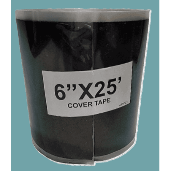 Rubber Flat Roofing BLACK COVER TAPE 6"x25' (One roll) - Tego Roofing Supply