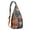 Orange-1, variant on Boho Tropical Floral Sling Backpack – Hawaiian Print Hiking Daypack with Jungle Leaves, Hibiscus & Palm Leaf Design, Lightweight & Waterproof for Summer Beach & Resort Travel