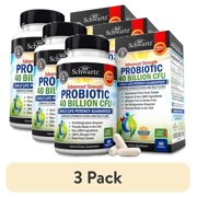 (3 pack) BioSchwartz Advanced Strength Probiotic Capsules, Prebiotics and Probiotics for Women and Men, 40B CFUs, 60 Count