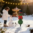 thumbnail image 6 of YardVibe Christmas Snowman Topiary Trees Artificial Outdoor Plants - 32'' Boxwood Topiaries with Red Bow Hat Tie, Faux Topiary Outdoor Plants for Home Front Porch Door Decor Outside Garden, 6 of 9