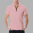 thumbnail image 2 of guisaled Men Shirts Quarter Zipper Solid Color Golf T-Shirt Summer Dressy Casual Short Sleeve Henley Shirts Quick Dry Tees, 2 of 9