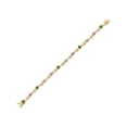 thumbnail image 2 of Gem Stone King 18K Yellow Gold Plated Silver Green Tourmaline and Pink and White Lab Grown Diamond Bracelet for Women (2.27 Cttw, Gemstone October Birthstone, Round 4MM, 7 inch), 2 of 6