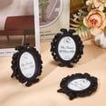 thumbnail image 4 of 12pcs Vintage Oval Photo Frame Black Mini Picture Frames 3.6x3.1 Inch Resin Picture Photo Frame Baroque Table Top Frames DIY, 4 of 9