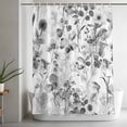 thumbnail image 4 of Spring Summer Black Flowers Shower Curtain, Eucalyptus Leaves Plants Waterproof Shower Curtain Set with 12 Hooks Lightweight Bath Curtains Fabric Bathroom Decor 72x84 Inches, 4 of 9