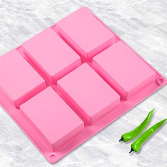 Rectangular Silicone Soap Mold, 9.3x8.3x1 Inch Flexible DIY Mould for Soap Making, Reusable Craft Mold for Soap Chocolate