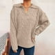 thumbnail image 4 of Suéter de cuello en V para mujer, suéter de punto de manga larga a la moda con cuello en V, suéter, tops para mujer, 4 of 5
