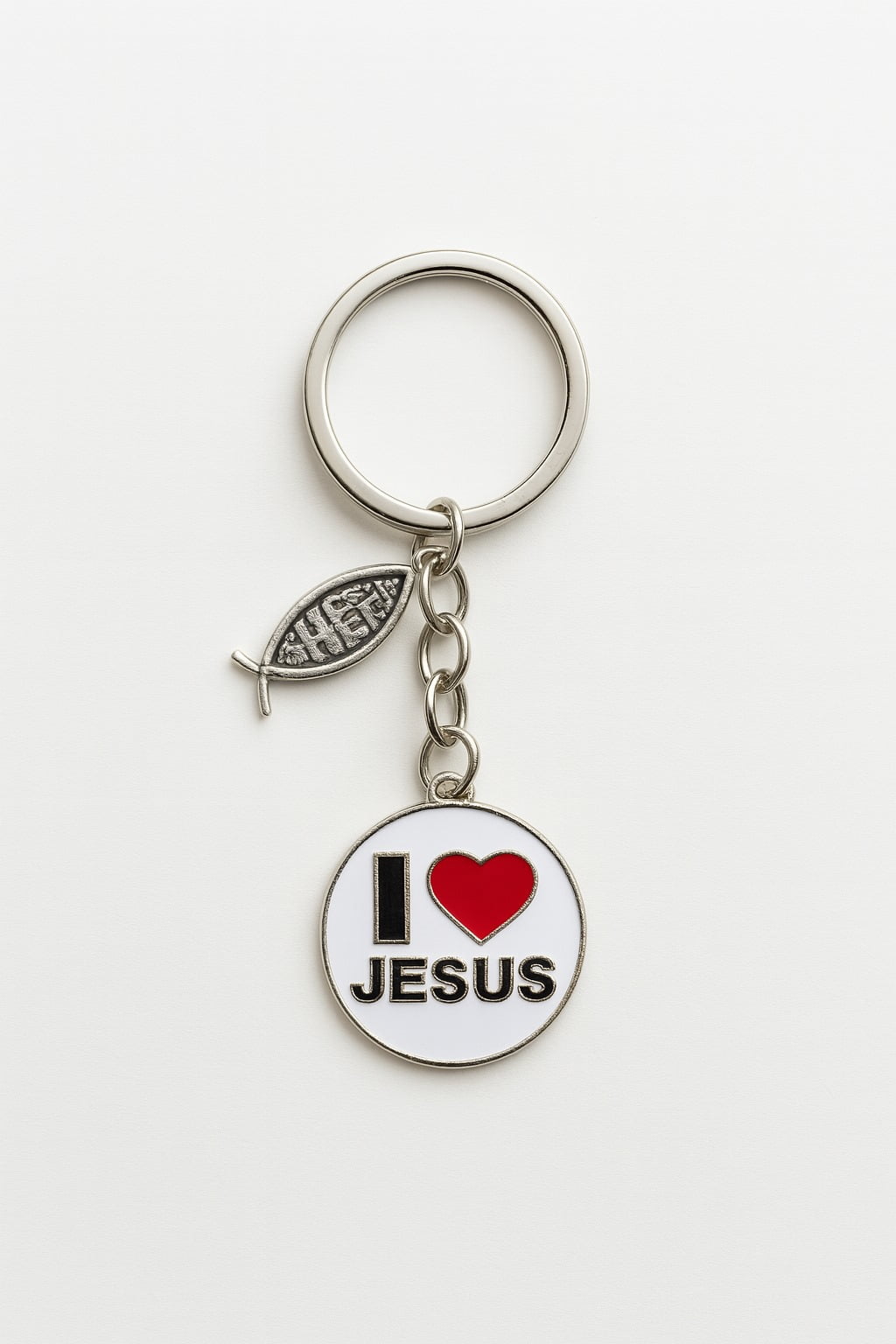 I Love JESUS Heart Keychain – Durable Iron Alloy Key Ring for Car Keys & Bags – Stylish Christian Accessory - 12PCs (4 of Each Color)