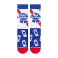 thumbnail image 2 of Cool Socks – Pabst Blue Ribbon Crew Socks – Size Large for Men & Women – Official Beer Graphic –, 2 of 4
