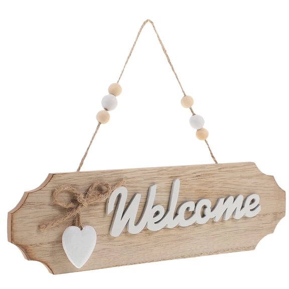 LOLIPPYY Welcome Wooden Sign Natural Wood Front Door Hanging Decor
