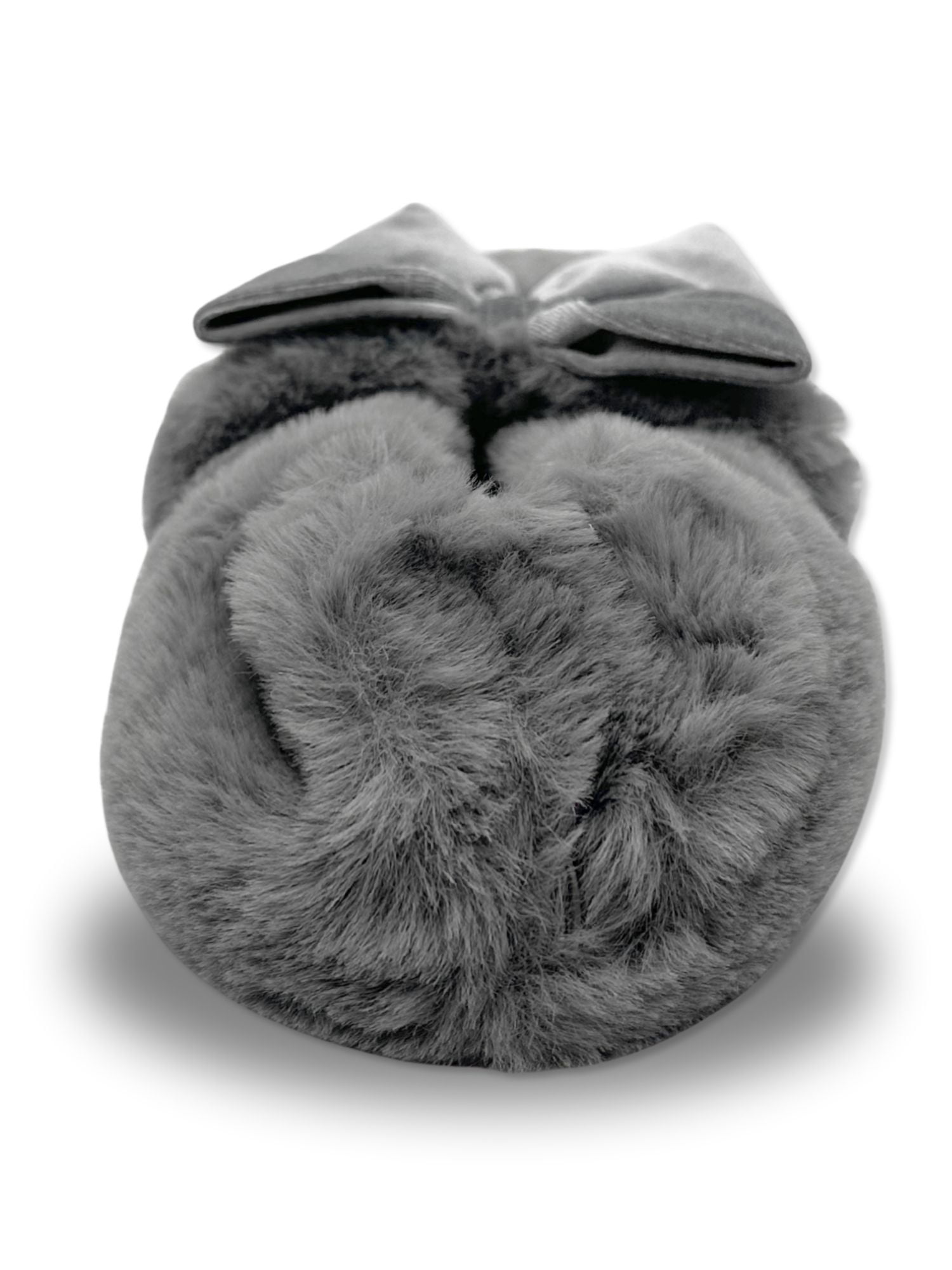 Fuzzy Babba Women's Faux Fur Oversized Bow Mary Jane Slipper Socks, 1-Pack, Shoe Sizes 7-9.5